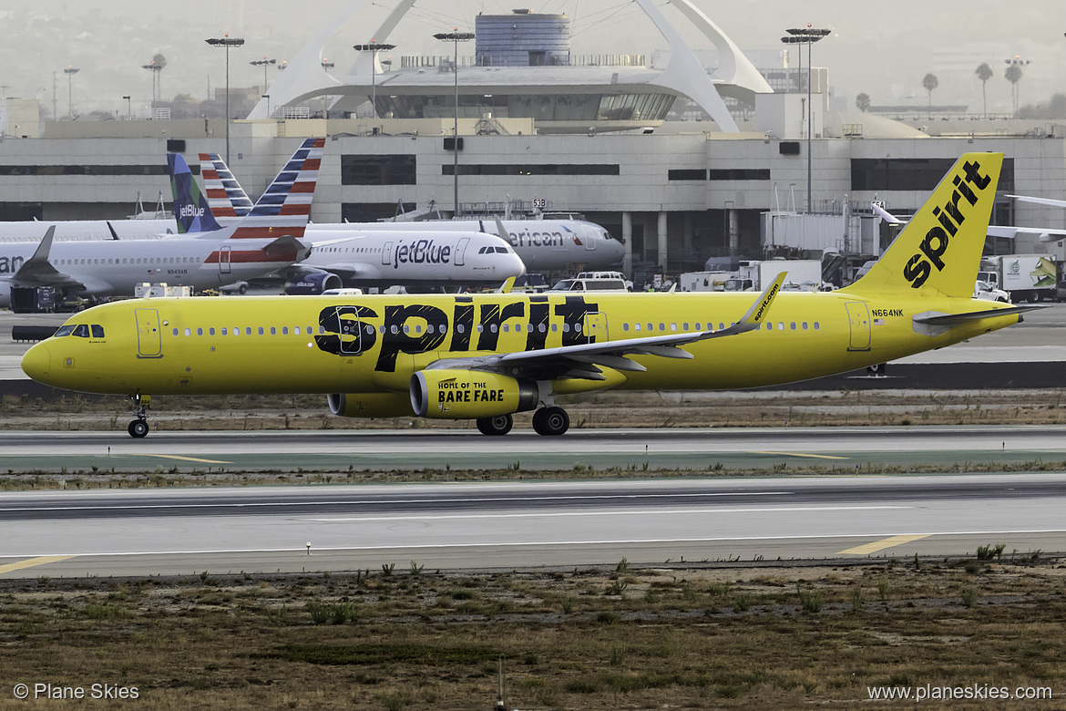 Spirit Airlines Airbus A321-200 N664NK at Los Angeles International Airport (KLAX/LAX) Spirit Airlines Airbus A321-200 N664NK at Los Angeles International Airport (KLAX/LAX)