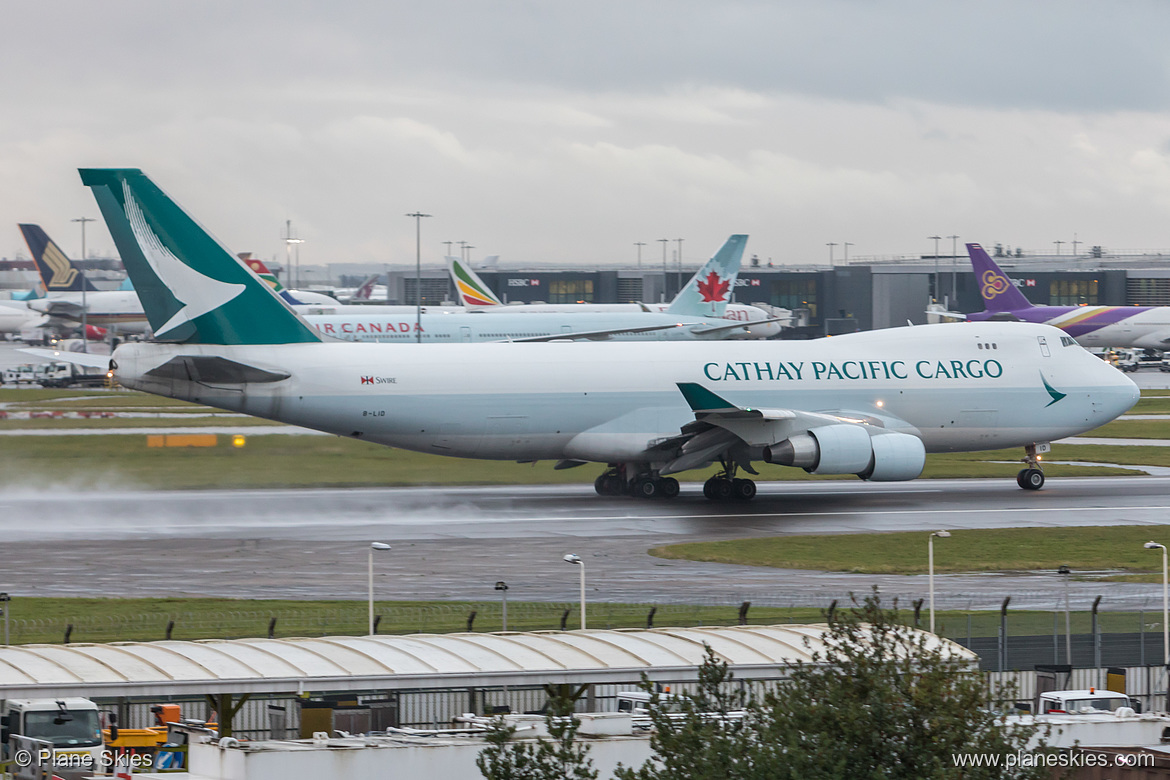 Cathay Pacific Boeing 747-400ERF B-LID at London Heathrow Airport (EGLL/LHR)