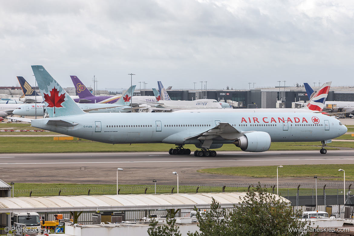 Air Canada Boeing 777-300ER C-FJZS at London Heathrow Airport (EGLL/LHR) Air Canada Boeing 777-300ER C-FJZS at London Heathrow Airport (EGLL/LHR)