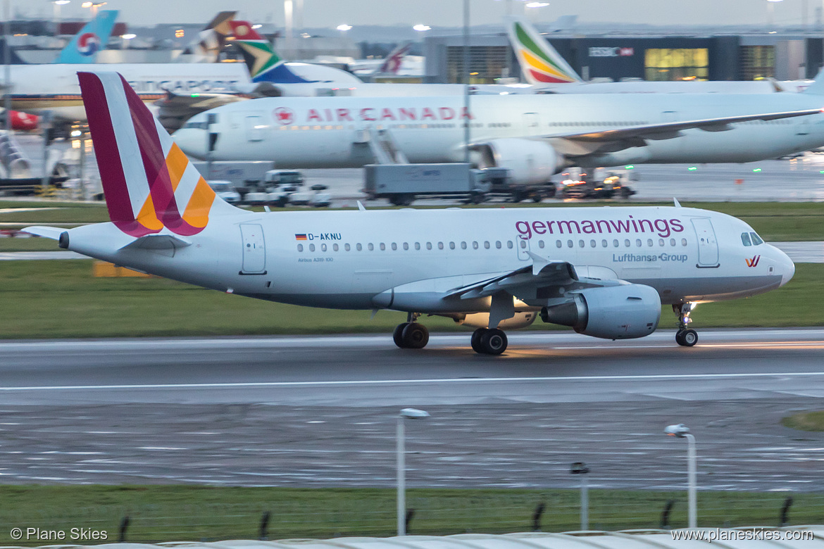 Germanwings Airbus A319-100 D-AKNU at London Heathrow Airport (EGLL/LHR) Germanwings Airbus A319-100 D-AKNU at London Heathrow Airport (EGLL/LHR)