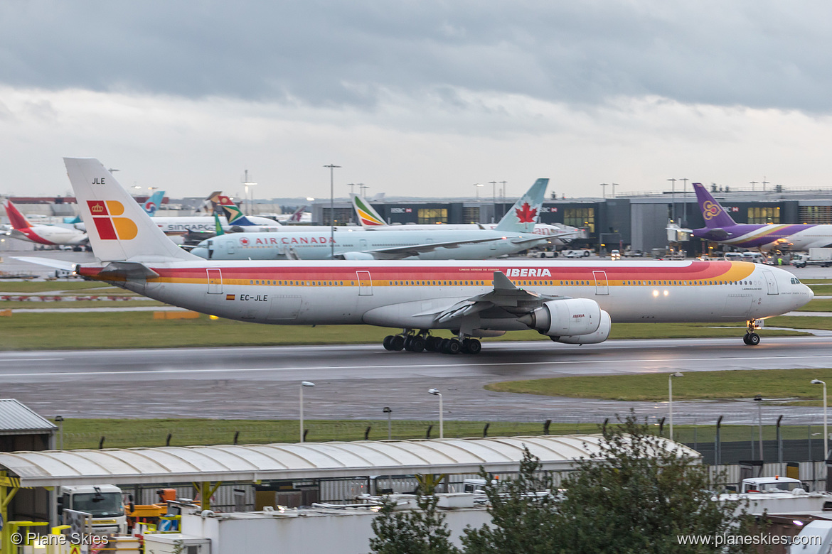 Iberia Airbus A340-600 EC-JLE at London Heathrow Airport (EGLL/LHR)