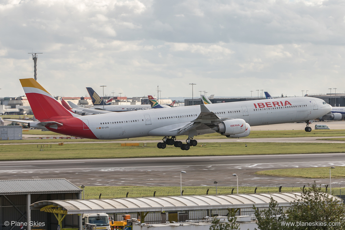 Iberia Airbus A340-600 EC-LFS at London Heathrow Airport (EGLL/LHR) Iberia Airbus A340-600 EC-LFS at London Heathrow Airport (EGLL/LHR)