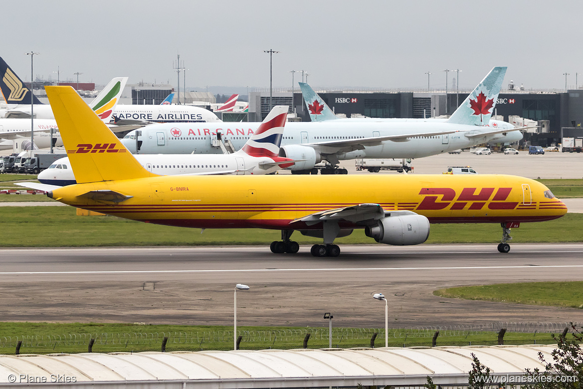 DHL Air UK Boeing 757-200 G-BMRA at London Heathrow Airport (EGLL/LHR) DHL Air UK Boeing 757-200 G-BMRA at London Heathrow Airport (EGLL/LHR)
