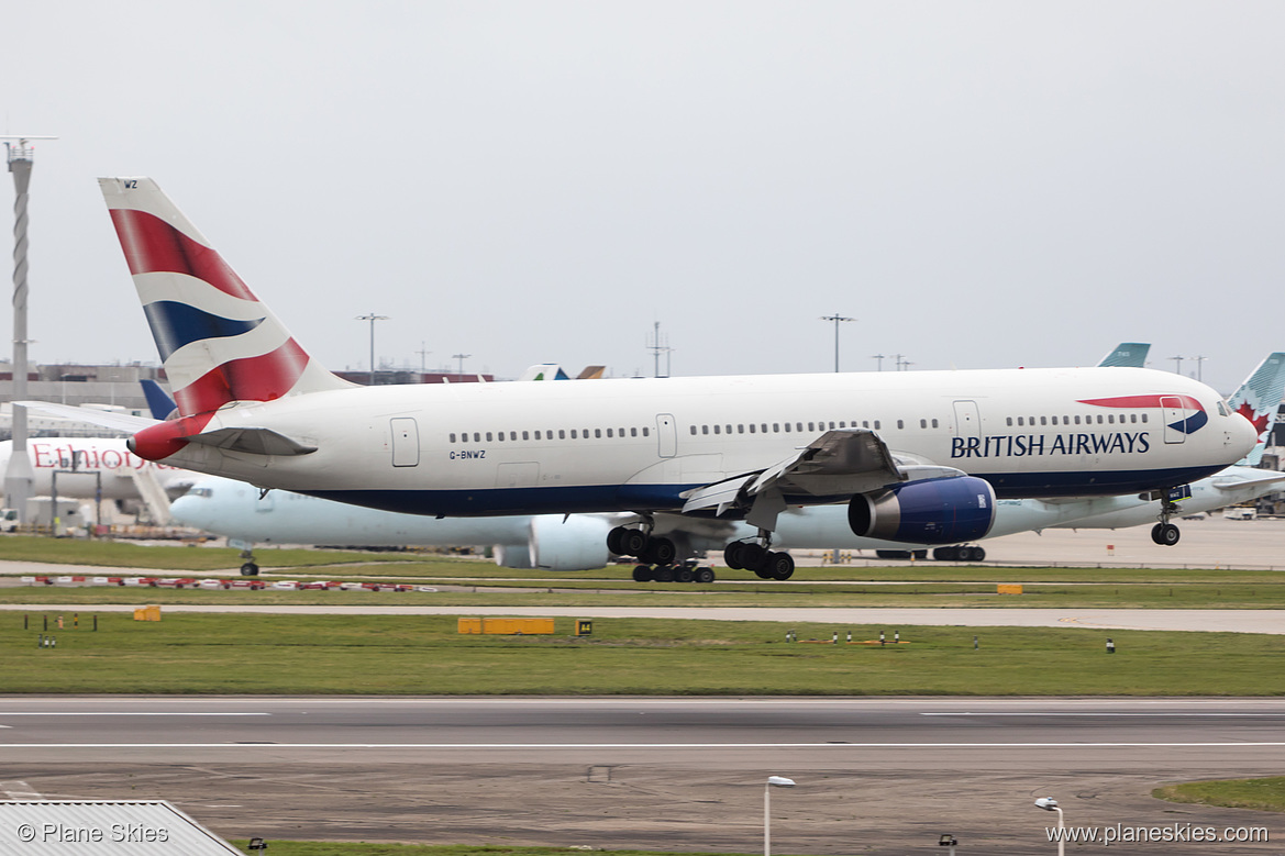 British Airways Boeing 767-300ER G-BNWZ at London Heathrow Airport (EGLL/LHR) British Airways Boeing 767-300ER G-BNWZ at London Heathrow Airport (EGLL/LHR)