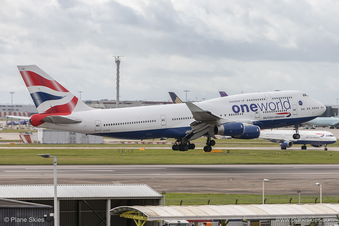 British Airways Boeing 747-400 G-CIVC at London Heathrow Airport (EGLL/LHR) British Airways Boeing 747-400 G-CIVC at London Heathrow Airport (EGLL/LHR)
