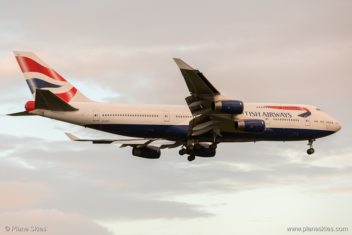 British Airways Boeing 747-400 G-CIVY at London Heathrow Airport (EGLL/LHR) British Airways Boeing 747-400 G-CIVY at London Heathrow Airport (EGLL/LHR)
