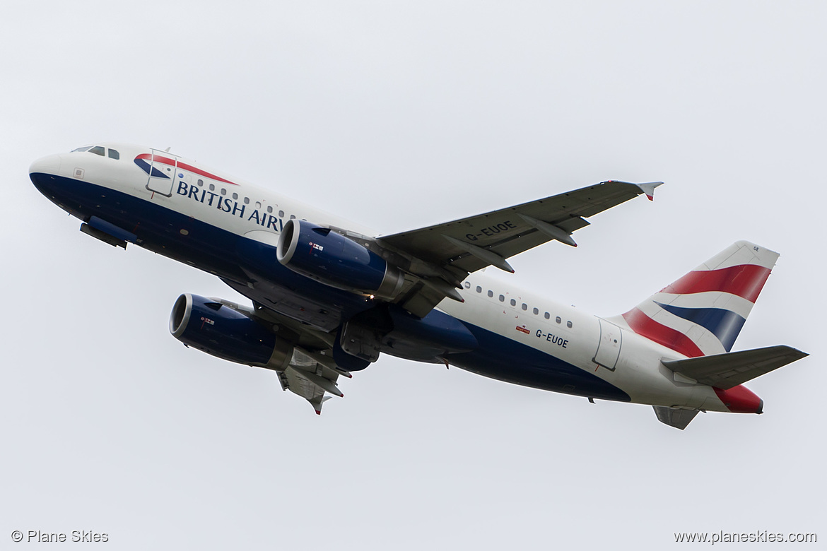 British Airways Airbus A319-100 G-EUOE at London Heathrow Airport (EGLL/LHR) British Airways Airbus A319-100 G-EUOE at London Heathrow Airport (EGLL/LHR)