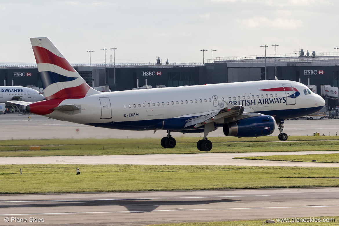 British Airways Airbus A319-100 G-EUPM at London Heathrow Airport (EGLL/LHR)