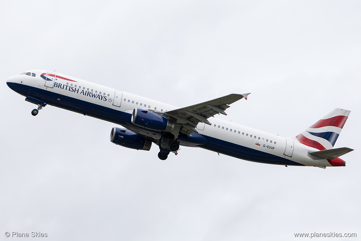 British Airways Airbus A321-200 G-EUXF at London Heathrow Airport (EGLL/LHR) British Airways Airbus A321-200 G-EUXF at London Heathrow Airport (EGLL/LHR)