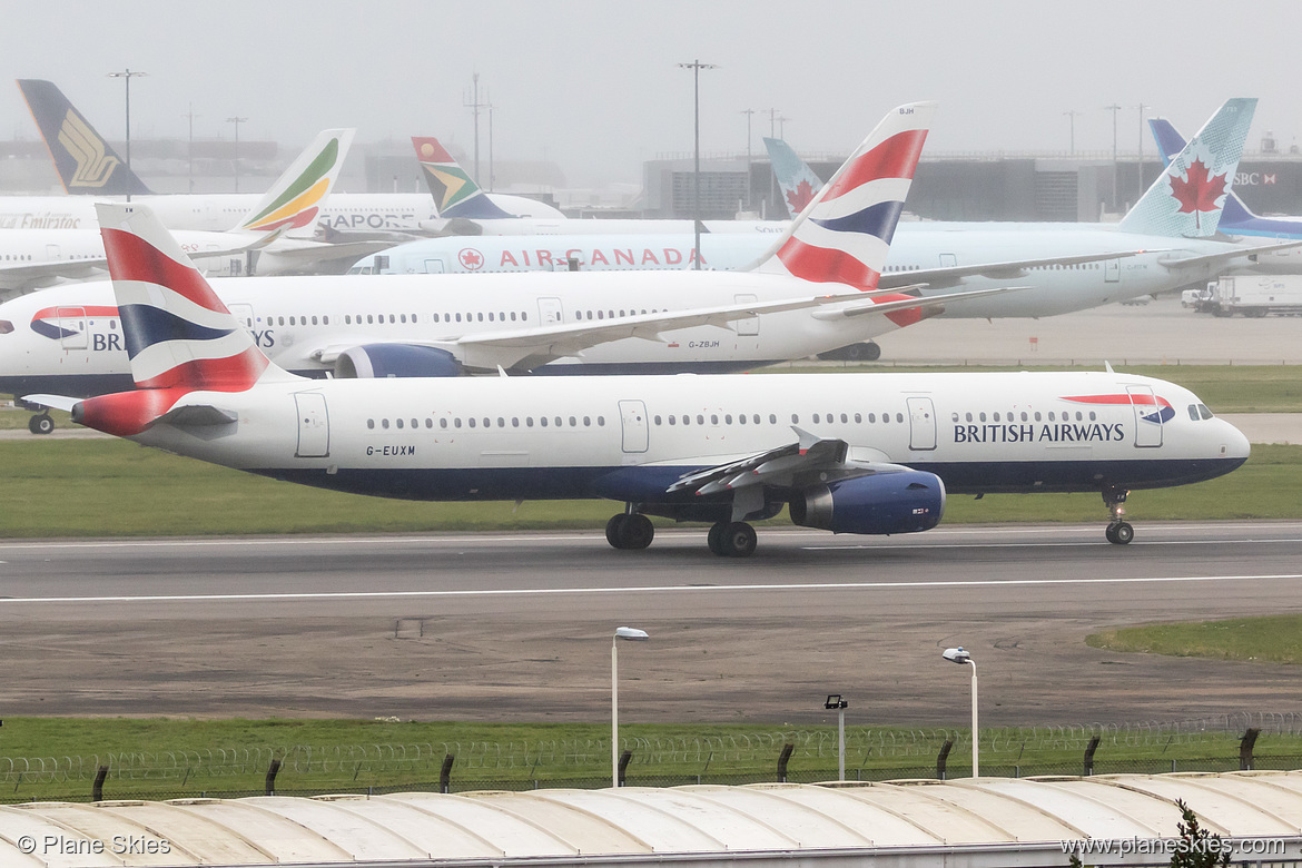 British Airways Airbus A321-200 G-EUXM at London Heathrow Airport (EGLL/LHR)