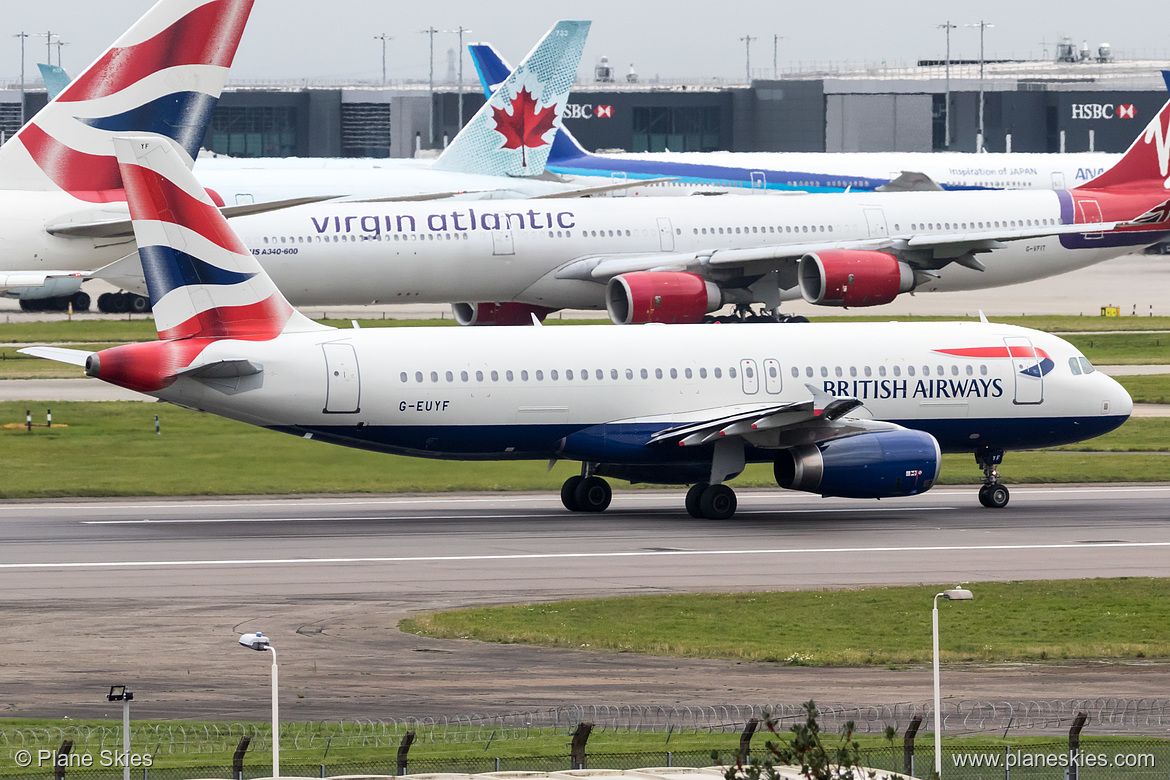 British Airways Airbus A320-200 G-EUYF at London Heathrow Airport (EGLL/LHR) British Airways Airbus A320-200 G-EUYF at London Heathrow Airport (EGLL/LHR)