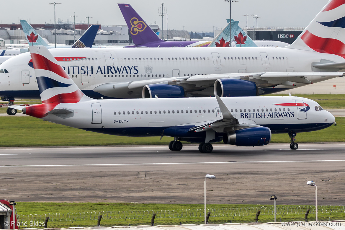 British Airways Airbus A320-200 G-EUYR at London Heathrow Airport (EGLL/LHR) British Airways Airbus A320-200 G-EUYR at London Heathrow Airport (EGLL/LHR)