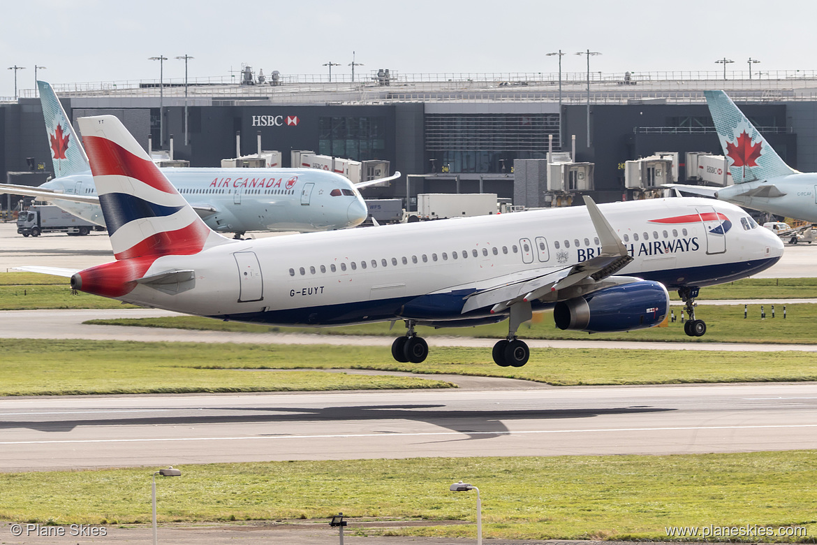 British Airways Airbus A320-200 G-EUYT at London Heathrow Airport (EGLL/LHR)