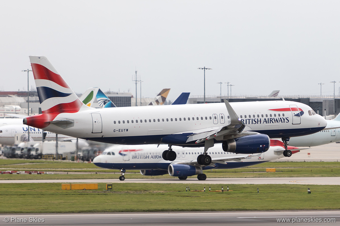 British Airways Airbus A320-200 G-EUYW at London Heathrow Airport (EGLL/LHR)