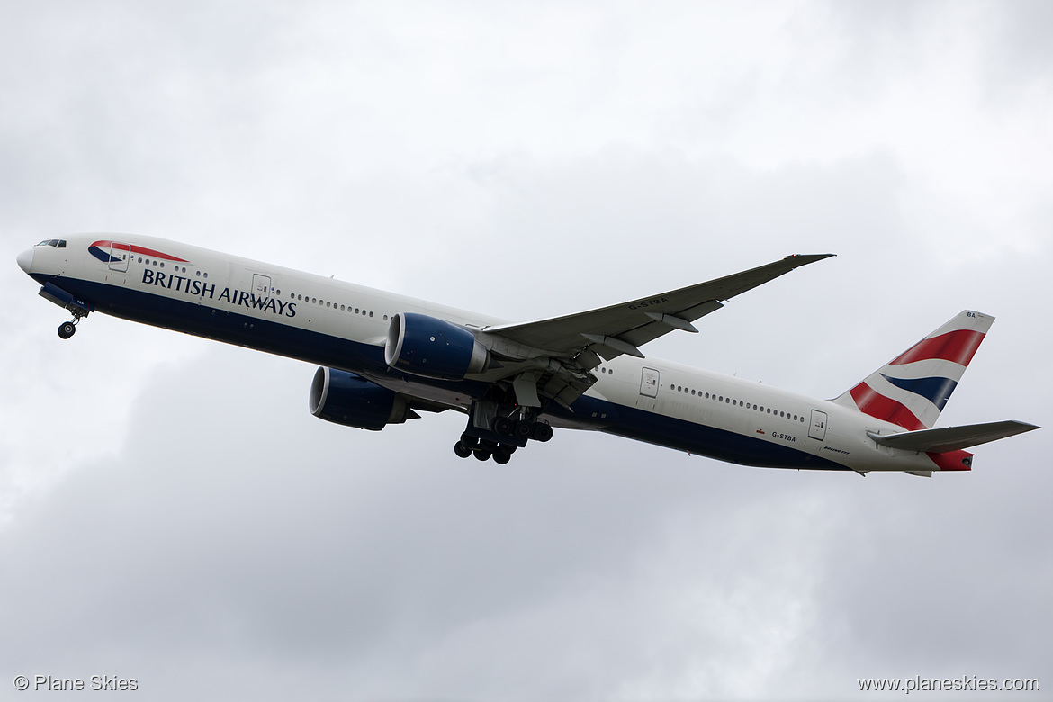 British Airways Boeing 777-300ER G-STBA at London Heathrow Airport (EGLL/LHR) British Airways Boeing 777-300ER G-STBA at London Heathrow Airport (EGLL/LHR)