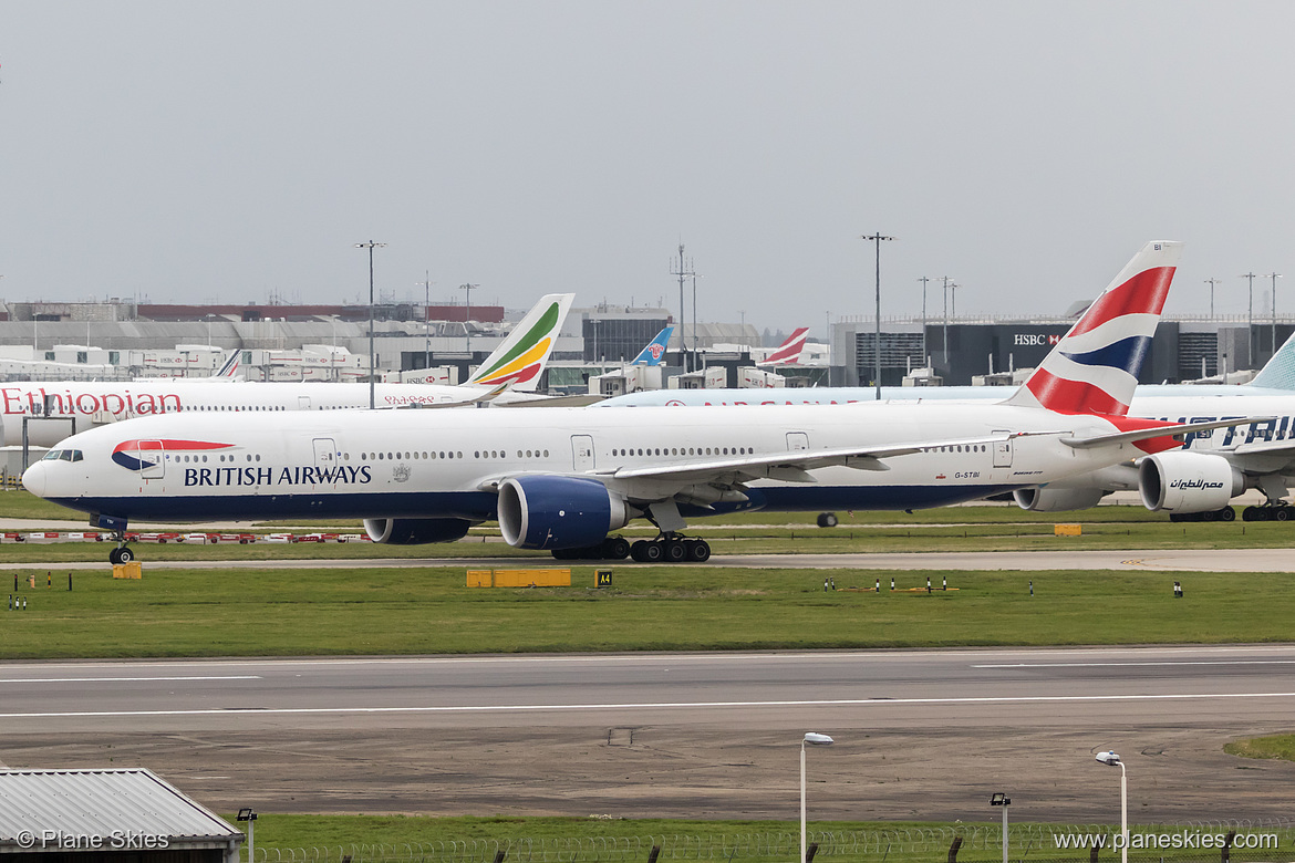 British Airways Boeing 777-300ER G-STBI at London Heathrow Airport (EGLL/LHR)