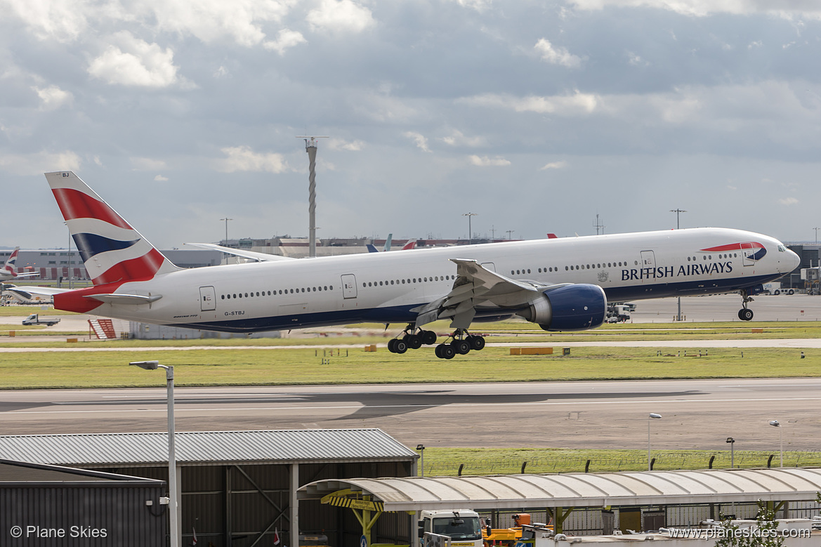 British Airways Boeing 777-300ER G-STBJ at London Heathrow Airport (EGLL/LHR) British Airways Boeing 777-300ER G-STBJ at London Heathrow Airport (EGLL/LHR)