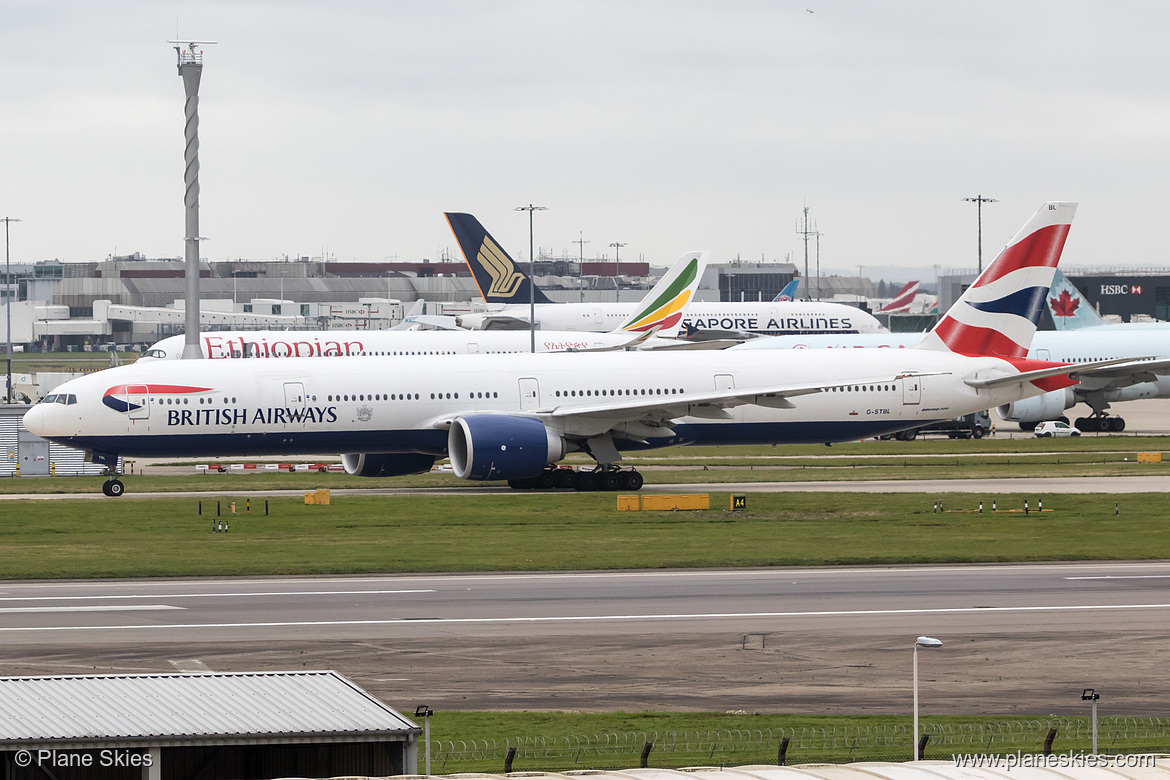 British Airways Boeing 777-300ER G-STBL at London Heathrow Airport (EGLL/LHR)