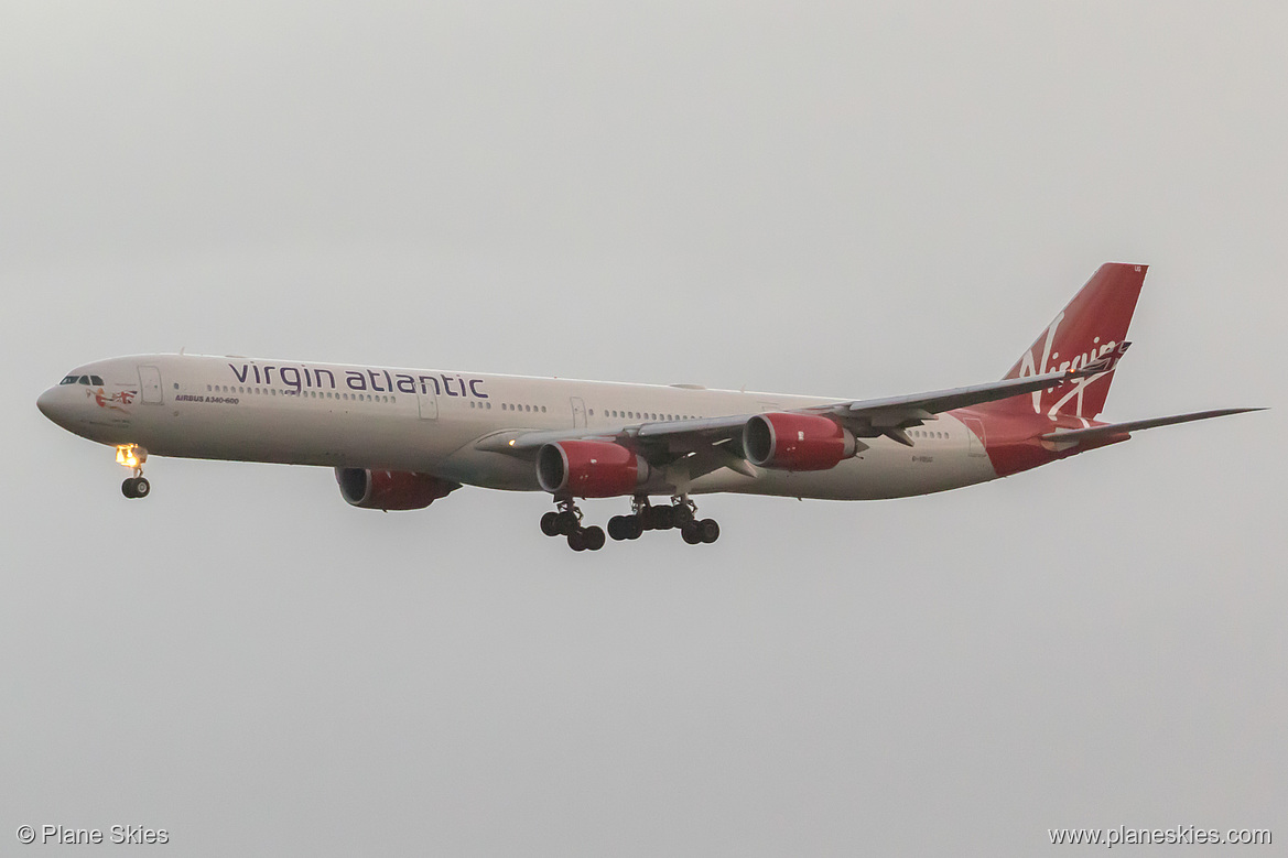 Virgin Atlantic Airbus A340-600 G-VBUG at London Heathrow Airport (EGLL/LHR) Virgin Atlantic Airbus A340-600 G-VBUG at London Heathrow Airport (EGLL/LHR)