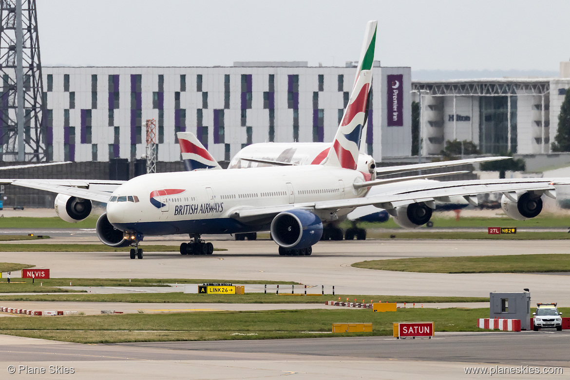 British Airways Boeing 777-200ER G-VIIL at London Heathrow Airport (EGLL/LHR) British Airways Boeing 777-200ER G-VIIL at London Heathrow Airport (EGLL/LHR)
