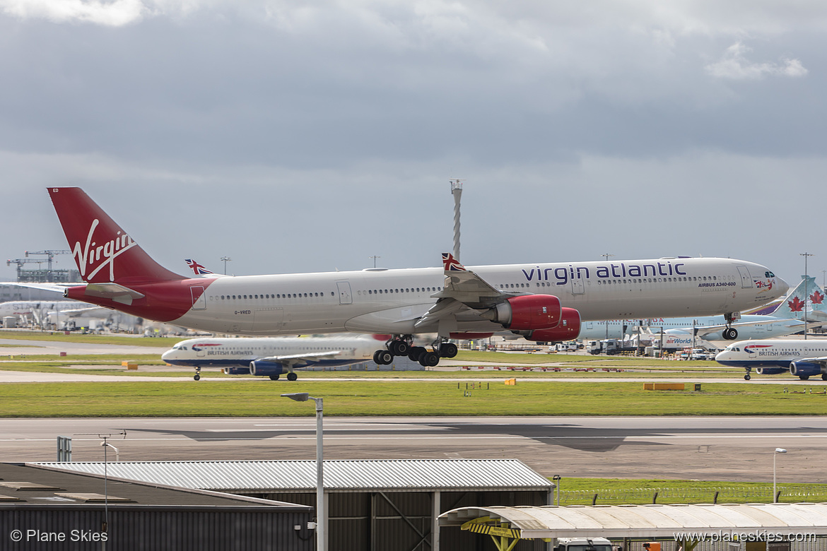 Virgin Atlantic Airbus A340-600 G-VRED at London Heathrow Airport (EGLL/LHR)