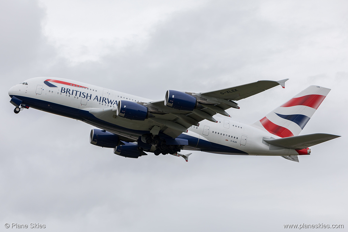 British Airways Airbus A380-800 G-XLEK at London Heathrow Airport (EGLL/LHR)