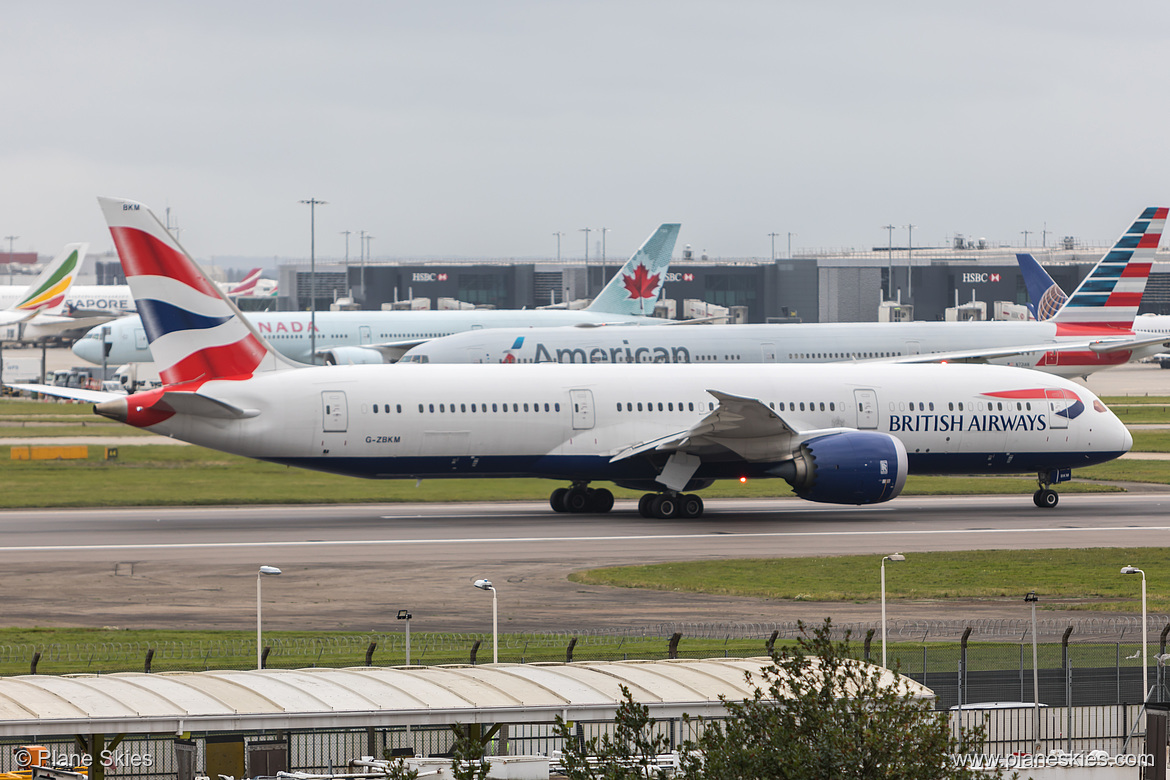 British Airways Boeing 787-9 G-ZBKM at London Heathrow Airport (EGLL/LHR) British Airways Boeing 787-9 G-ZBKM at London Heathrow Airport (EGLL/LHR)