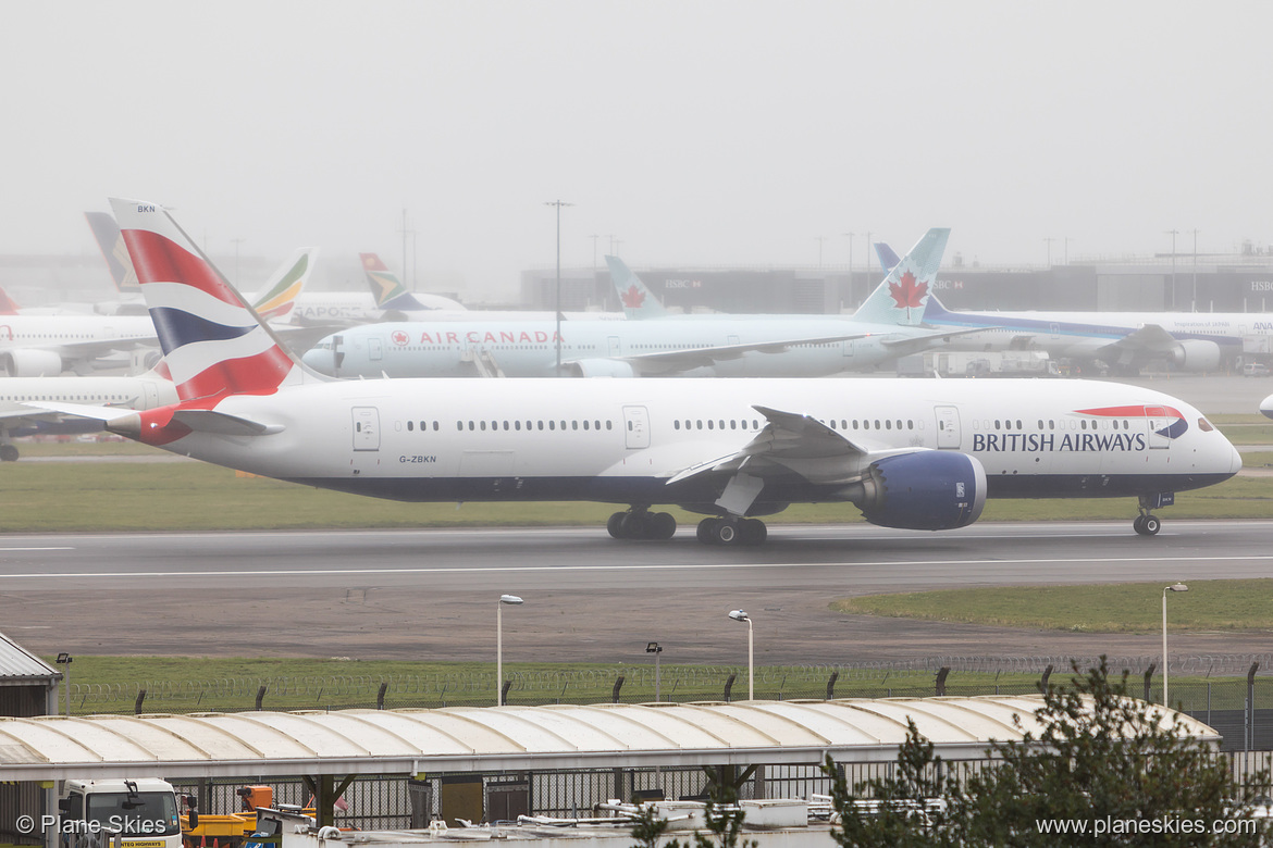 British Airways Boeing 787-9 G-ZBKN at London Heathrow Airport (EGLL/LHR) British Airways Boeing 787-9 G-ZBKN at London Heathrow Airport (EGLL/LHR)