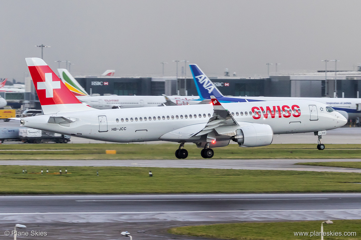 Swiss International Air Lines Bombardier CS300 HB-JCC at London Heathrow Airport (EGLL/LHR)