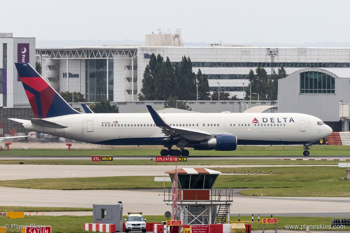 Delta Air Lines Boeing 767-300ER N179DN at London Heathrow Airport (EGLL/LHR) Delta Air Lines Boeing 767-300ER N179DN at London Heathrow Airport (EGLL/LHR)
