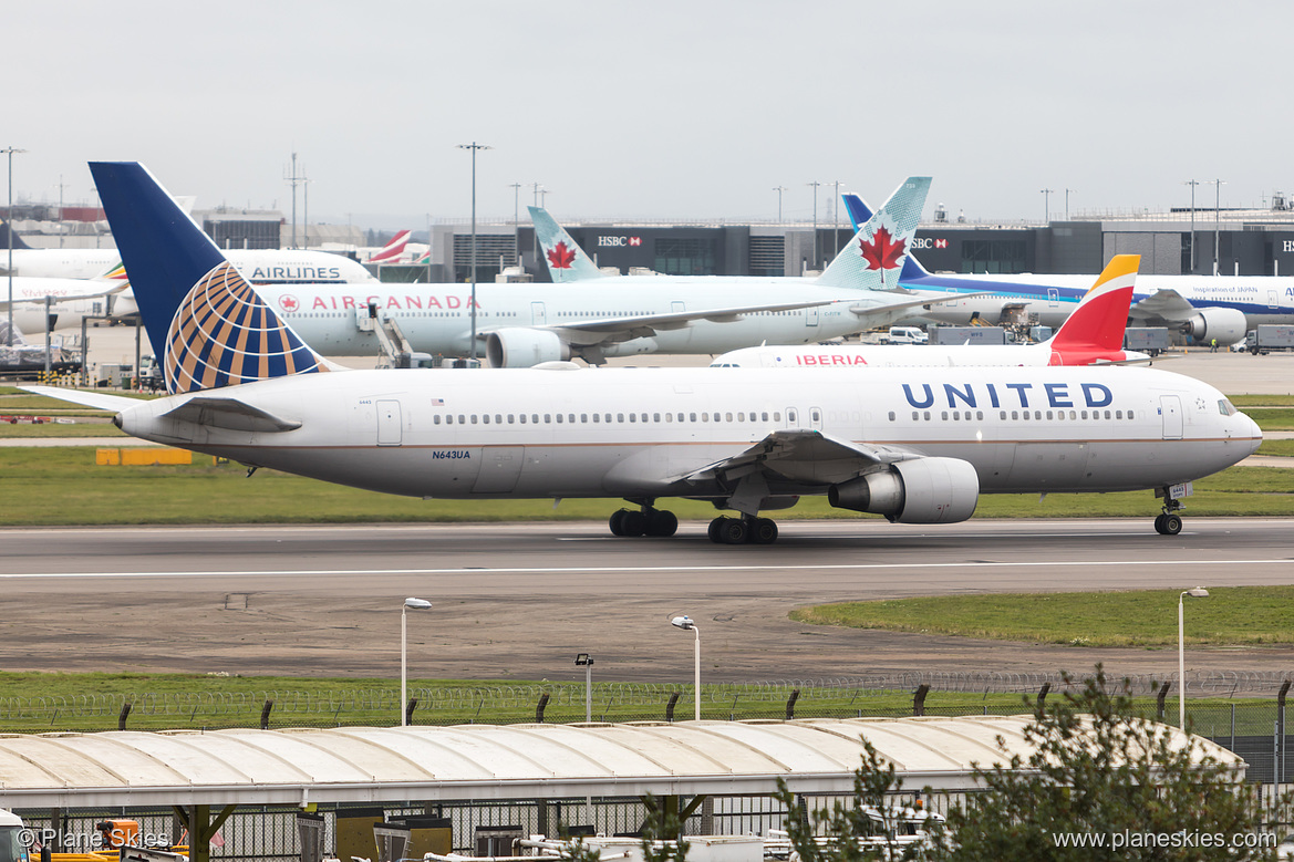 United Airlines Boeing 767-300ER N643UA at London Heathrow Airport (EGLL/LHR)