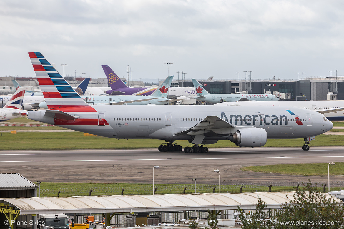 American Airlines Boeing 777-200ER N759AN at London Heathrow Airport (EGLL/LHR)