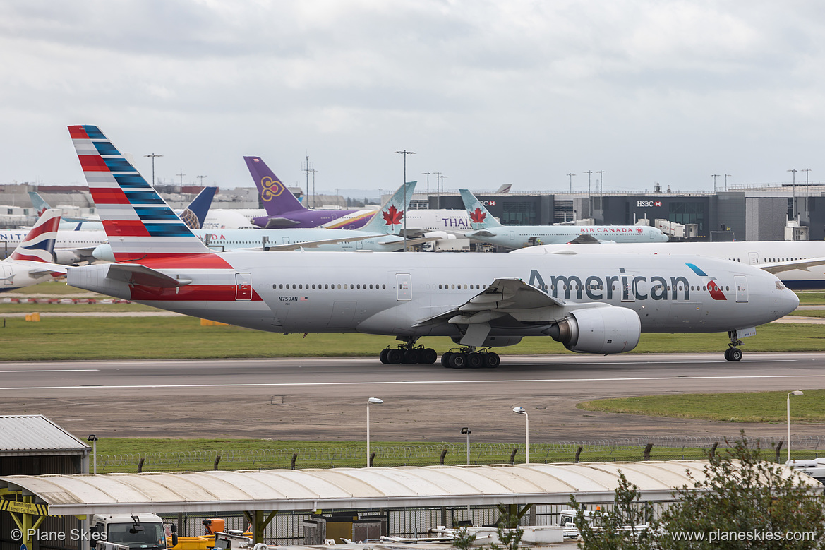 American Airlines Boeing 777-200ER N759AN at London Heathrow Airport (EGLL/LHR) American Airlines Boeing 777-200ER N759AN at London Heathrow Airport (EGLL/LHR)