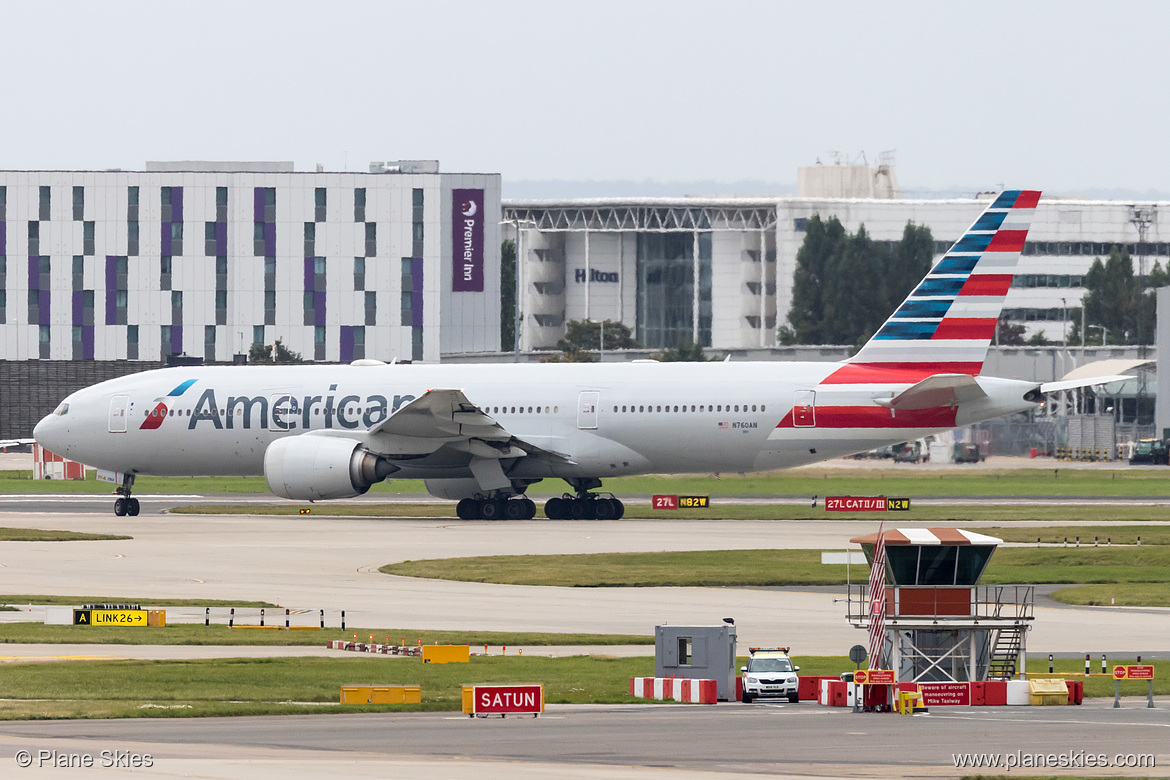 American Airlines Boeing 777-200ER N760AN at London Heathrow Airport (EGLL/LHR) American Airlines Boeing 777-200ER N760AN at London Heathrow Airport (EGLL/LHR)
