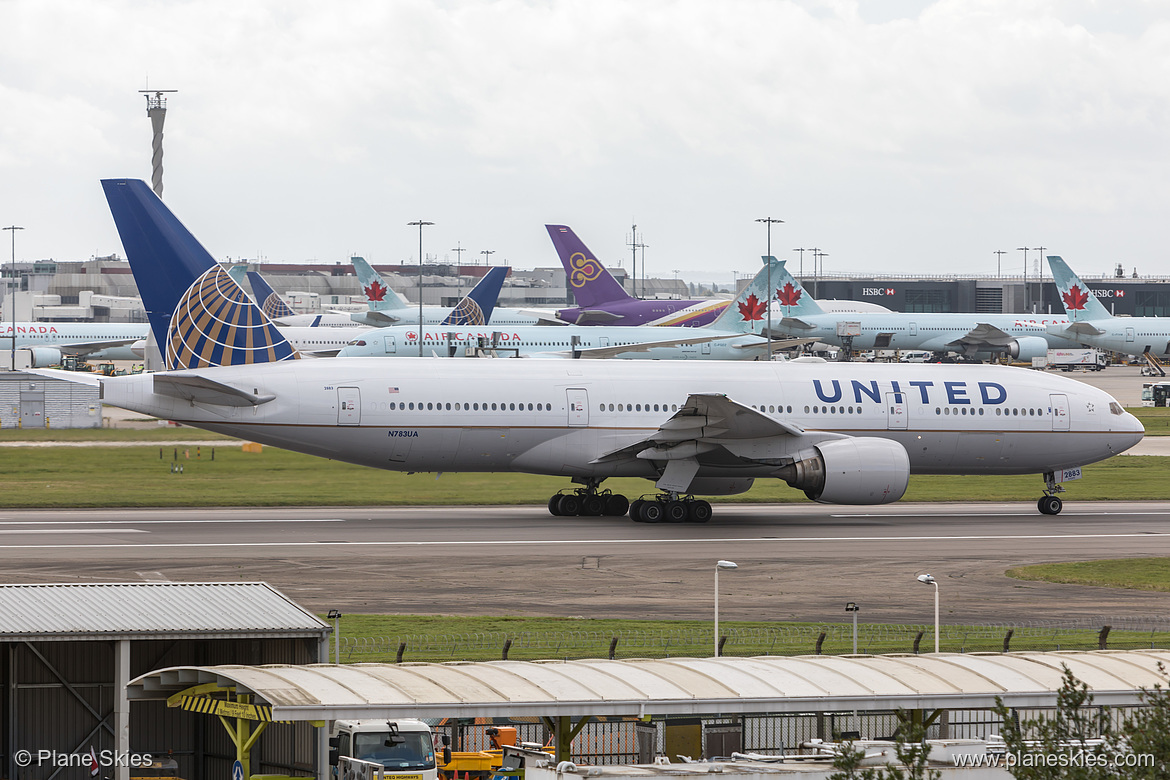 United Airlines Boeing 777-200ER N783UA at London Heathrow Airport (EGLL/LHR) United Airlines Boeing 777-200ER N783UA at London Heathrow Airport (EGLL/LHR)
