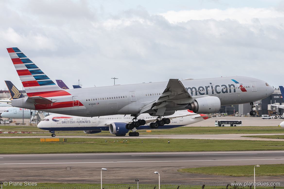 American Airlines Boeing 777-200ER N788AN at London Heathrow Airport (EGLL/LHR) American Airlines Boeing 777-200ER N788AN at London Heathrow Airport (EGLL/LHR)