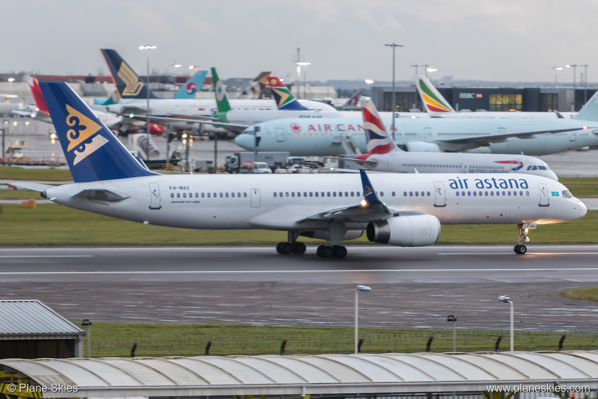 Air Astana Boeing 757-200 P4-MAS at London Heathrow Airport (EGLL/LHR)