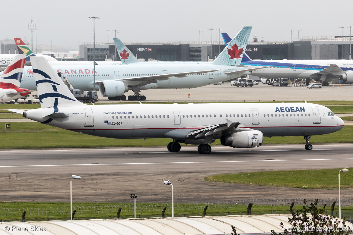 Aegean Airlines Airbus A321-200 SX-DGA at London Heathrow Airport (EGLL/LHR)