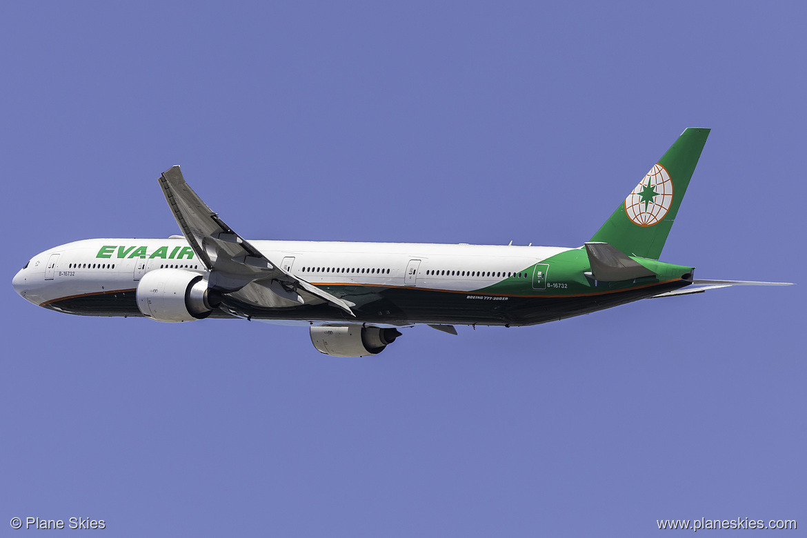 EVA Air Boeing 777-300ER B-16732 at San Francisco International Airport (KSFO/SFO) EVA Air Boeing 777-300ER B-16732 at San Francisco International Airport (KSFO/SFO)
