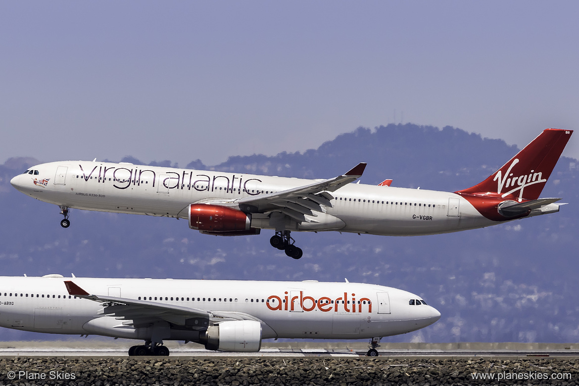 Virgin Atlantic Airbus A330-300 G-VGBR at San Francisco International Airport (KSFO/SFO) Virgin Atlantic Airbus A330-300 G-VGBR at San Francisco International Airport (KSFO/SFO)