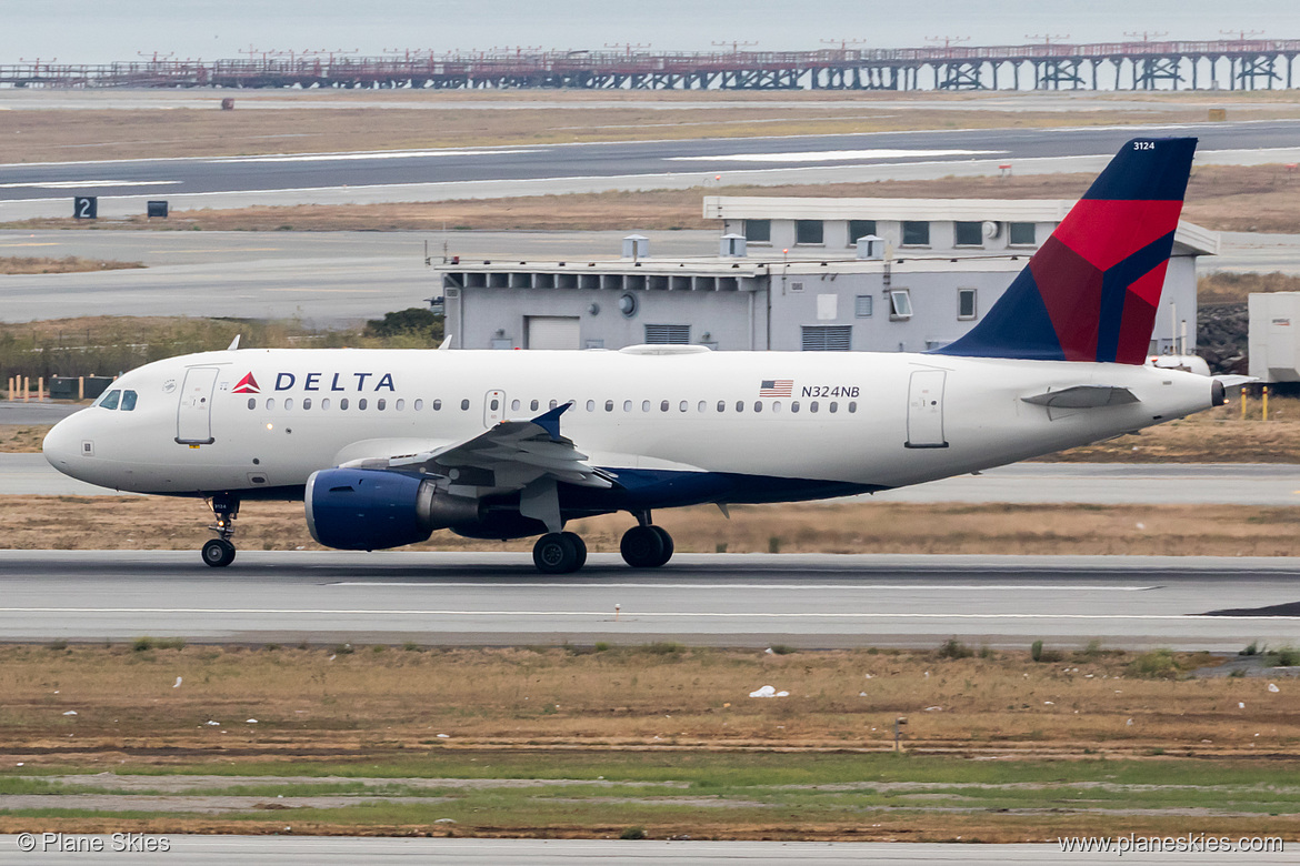 Delta Air Lines Airbus A319-100 N324NB at San Francisco International Airport (KSFO/SFO) Delta Air Lines Airbus A319-100 N324NB at San Francisco International Airport (KSFO/SFO)