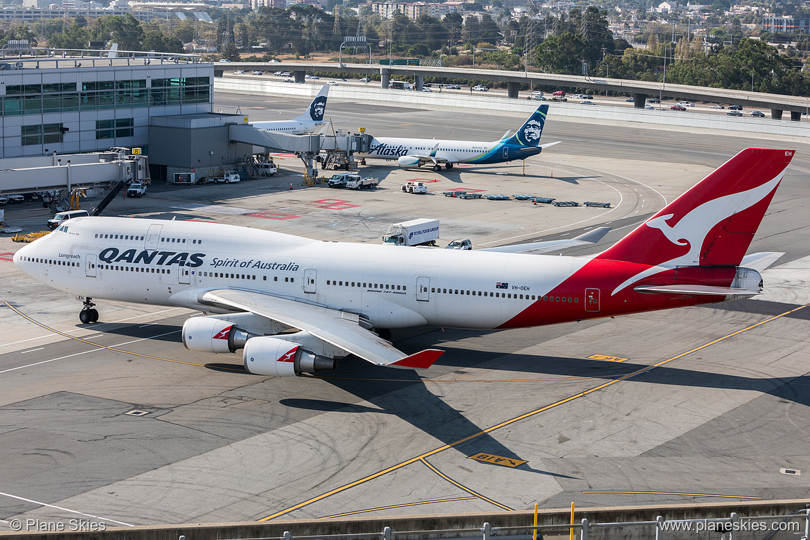 Qantas Boeing 747-400ER VH-OEH at San Francisco International Airport (KSFO/SFO) Qantas Boeing 747-400ER VH-OEH at San Francisco International Airport (KSFO/SFO)