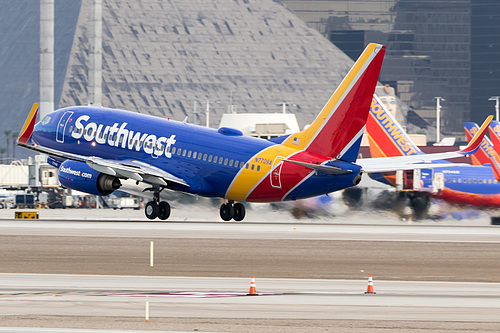 Southwest Airlines Boeing 737-700 N7709A at McCarran International Airport (KLAS/LAS) Southwest Airlines Boeing 737-700 N7709A at McCarran International Airport (KLAS/LAS)