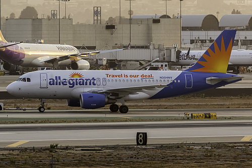 Allegiant Air Airbus A319-100 N304NV at Los Angeles International Airport (KLAX/LAX) Allegiant Air Airbus A319-100 N304NV at Los Angeles International Airport (KLAX/LAX)