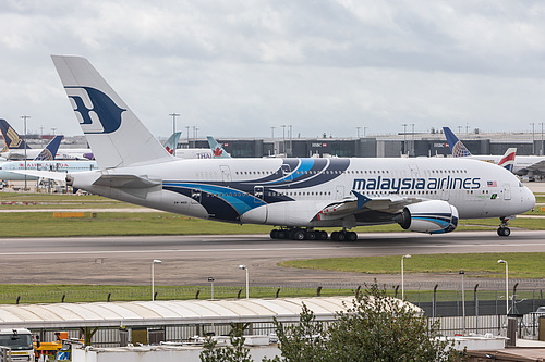 Malaysia Airlines Airbus A380-800 9M-MND at London Heathrow Airport (EGLL/LHR) Malaysia Airlines Airbus A380-800 9M-MND at London Heathrow Airport (EGLL/LHR)