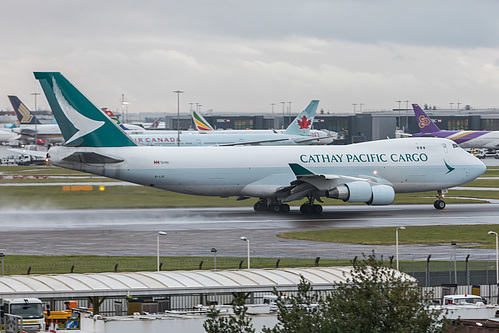 Cathay Pacific Boeing 747-400ERF B-LID at London Heathrow Airport (EGLL/LHR)