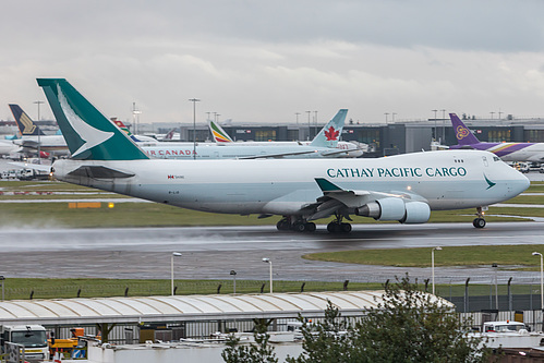 Cathay Pacific Boeing 747-400ERF B-LID at London Heathrow Airport (EGLL/LHR) Cathay Pacific Boeing 747-400ERF B-LID at London Heathrow Airport (EGLL/LHR)