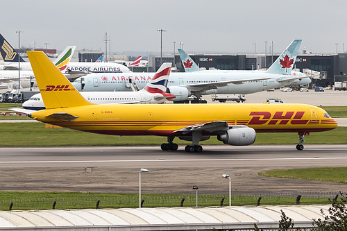 DHL Air UK Boeing 757-200 G-BMRA at London Heathrow Airport (EGLL/LHR) DHL Air UK Boeing 757-200 G-BMRA at London Heathrow Airport (EGLL/LHR)