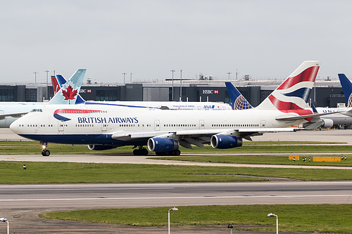 British Airways Boeing 747-400 G-BYGC at London Heathrow Airport (EGLL/LHR) British Airways Boeing 747-400 G-BYGC at London Heathrow Airport (EGLL/LHR)