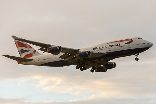 British Airways Boeing 747-400 G-CIVJ at London Heathrow Airport (EGLL/LHR) British Airways Boeing 747-400 G-CIVJ at London Heathrow Airport (EGLL/LHR)